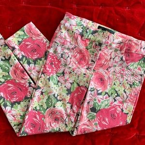 Hannah Banana rose floral rhinestone pants girl 6